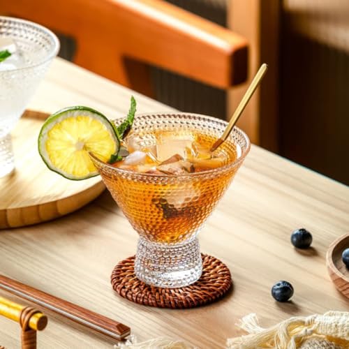 Copa de Martini de 230ml martillada con diseño elegante para cócteles sofisticados 7