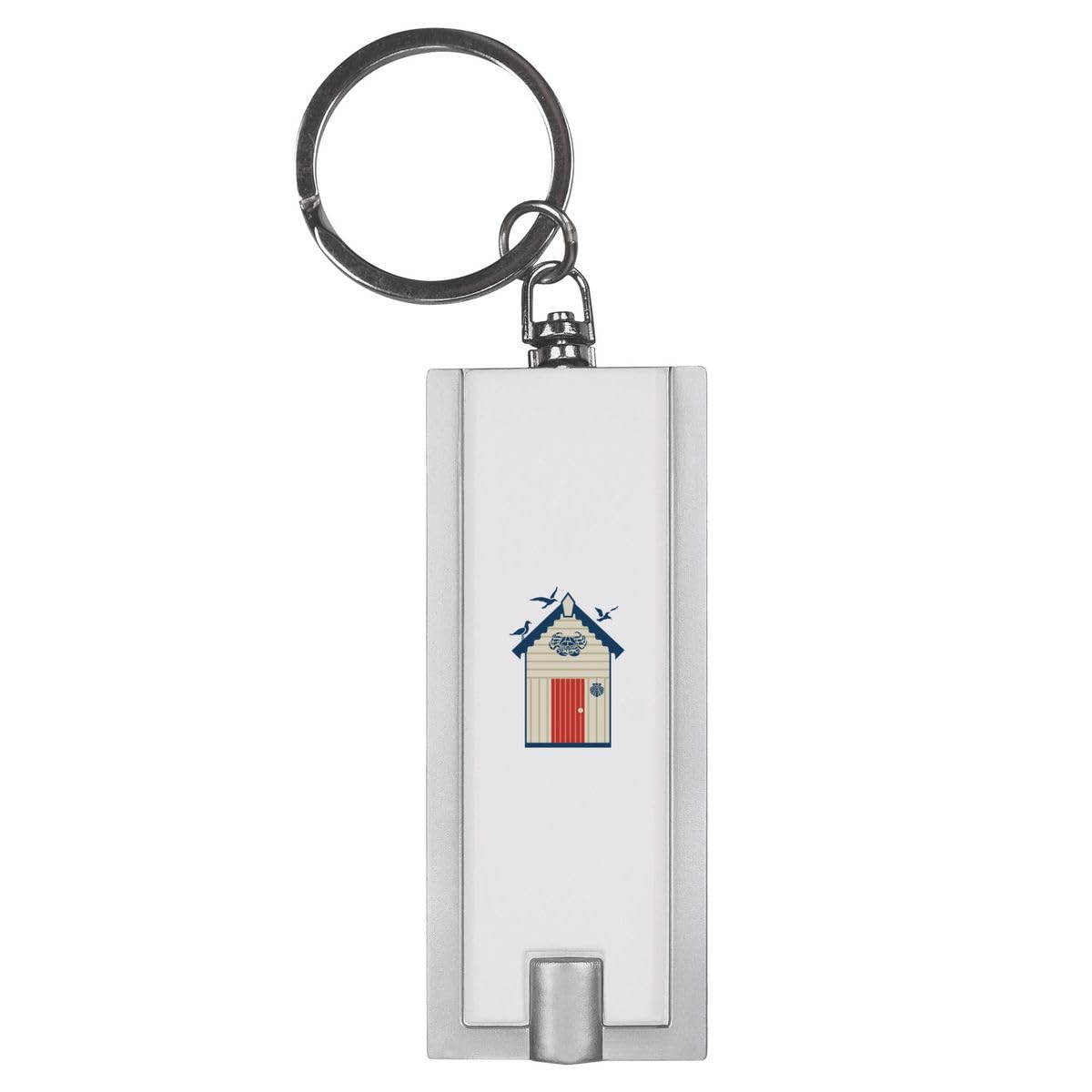 Azeeda 'Beach Hut With Sea Gulls' LED Keyring Torch (KT00038280)