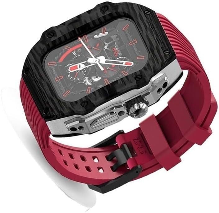 Kit carbone pour Apple Watch 49mm | Bracelet caoutchouc premium