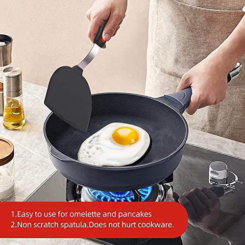 Contiup Silicone Fish Turner Spatula - Half-Round Heat-Resistant for Nonstick Cookware - Perfect for Omelettes and Pancakes - Image 5