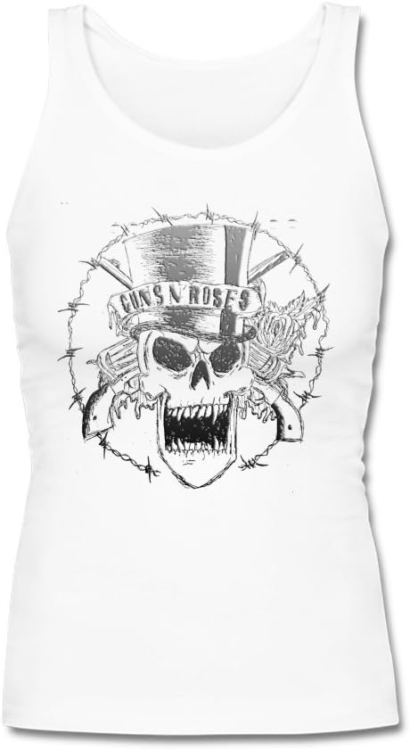 Guns N' Roses fashion logo Tank Top Tee Shirt for Women S White