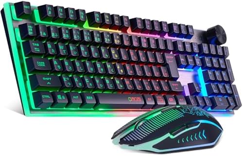 （09:00時点） ワイヤレスゲーミングLEDキーボードマウスセット 109キーノッブドバックライト音量調節 RGB 無線 充電式 日本語配列 4段階DPI ps5 ps4 PC/Windows/Mac対応 日本語説明書付きCHONCHOW G312b
