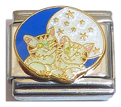 NewCharms Cats Under Moon And Stars Italian Charm