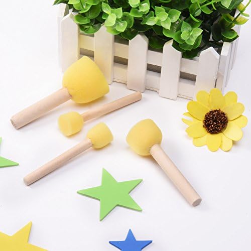 Sponge Brush Round Sponge Stippler Paint Tools for Kids Graffiti, 4 Sizes, 20 Pieces