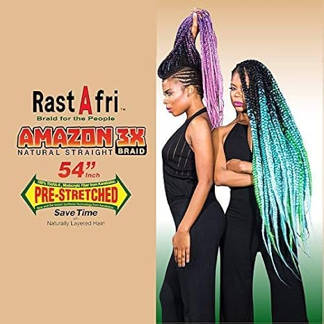 RastAfri Amazon 3X Braid 54 ممتد مسبقًا [عبوة من قطعتين] (2)