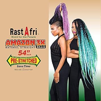 RastAfri Amazon 3X Braid 54 ممتد مسبقًا [عبوة من قطعتين] (2)