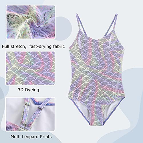 Image of Girls One Piece Swimsuits Mermaid Bathing Suits Summer Swimsuit 2-14 Years