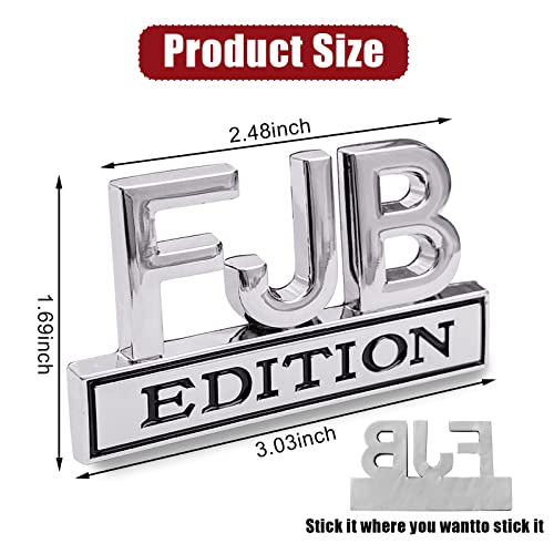 Fjb Badge Fender Car Sticker, 3D Fender Badge Decal, Badge Badge Tailgate Sticker, Universal Cars, Trucks, Vans, Suvs (Silver-Black) #TOP1