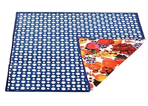 Amazon Brand - Solimo PVC Reversible Water Resistant Bed Food Server, Dots, Blue