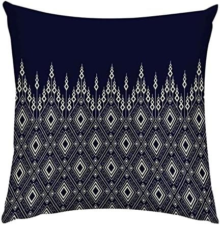 TUNKENCE Pillow Covers Pillowcase Floral Blue White Cotton Linen Throw Pillow Covers Cushion Covers Boho Pillow Covers for Home Sofa Couch Decoration,18x18Inch