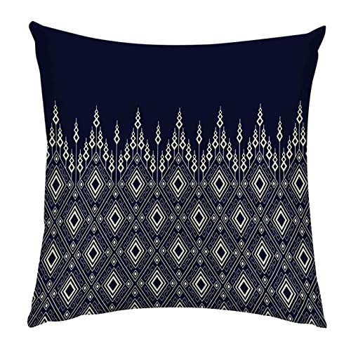 Tunkence Pillow Covers Pillowcase Floral Blue White Cotton Linen Throw Pillow Covers Cushion Covers Boho Pillow Covers For Home Sofa Couch Decoration,18X18Inch #TOP12