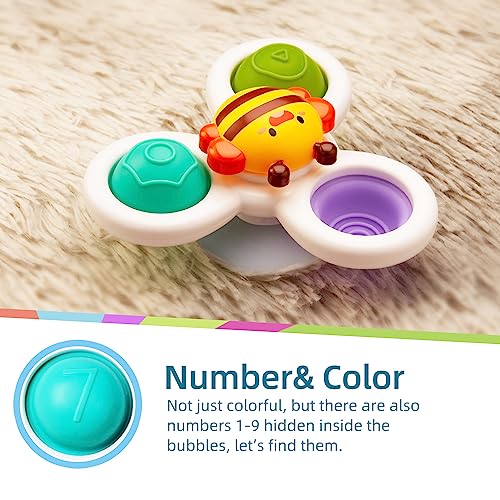 image for LiKee Suction Cup Spinnerz Toy for 1 2 Year old Baby Bath Toys for Inf