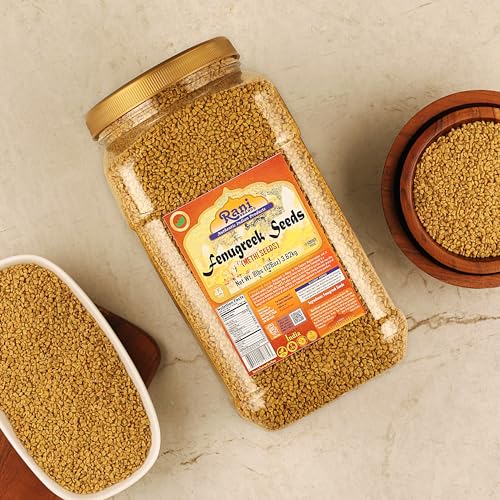 Rani Fenugreek (Methi) Seeds Whole 128oz (8lbs) 3.62kg Bulk PET Jar, Trigonella foenum graecum ~ All Natural | Vegan | Gluten Friendly | Non-GMO | Indian Origin, used in cooking & Ayurvedic spice - Thumbnail 2