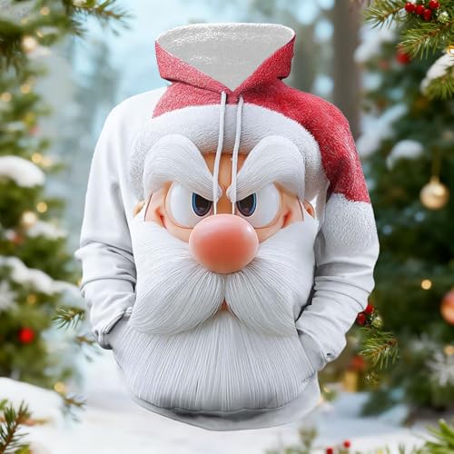 Pull à capuche imprimé graphique résistant au froid pour vêtement d'hiver douillet
