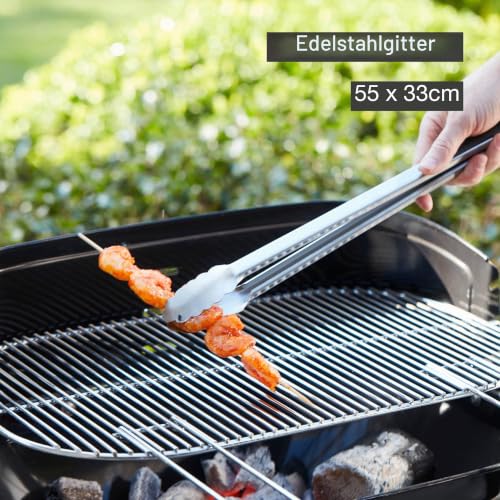 Foto von Barbecook Loewy 55 Holzkohlegrill BBQ mit Windschutz, Grillen für 10 Personen, schwarz, 60x35x101cm