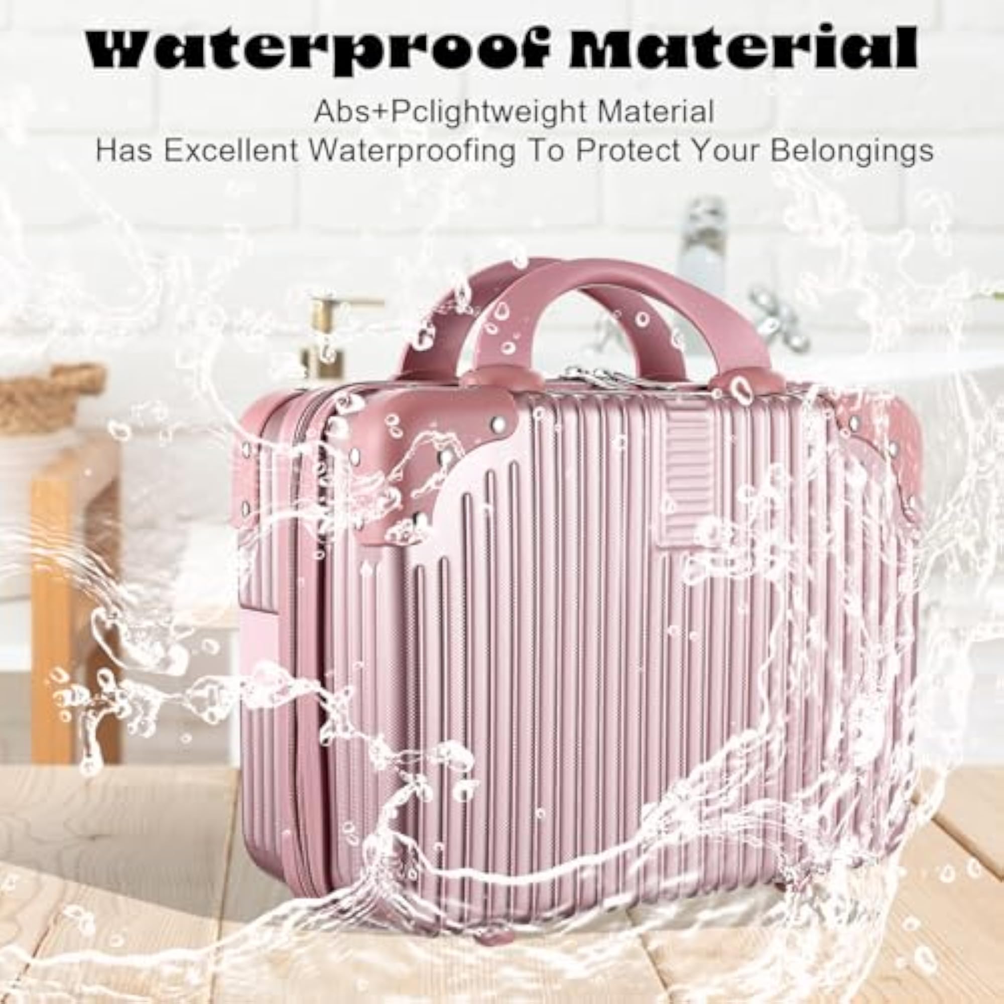 14 Inch Hard Shell Makeup Case, Portable Mini Makeup Suitcase