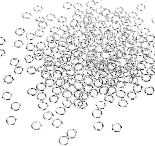 WUBOECE 1000PCS 4mm Open Jump Rings Metal Jump Ring for Choker Necklaces Bracelet Jewelry DIY Making Findings, Silver