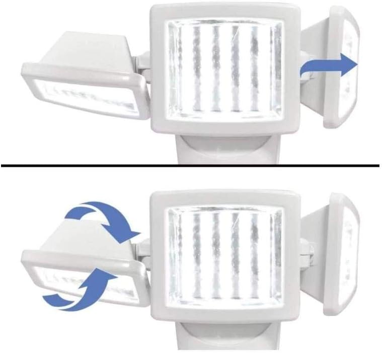 Sunforce 82123 120-LED Triple Head Solar Motion Light, 1000 Lumen Super Bright, 30 Detection Distance, 180 Degree Range, Fully Weather Resistant, Garage Mount, Home or Shed Exterior