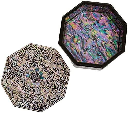 February Mountain Mother of Pearl Trinket Box with Lid Handmade W...