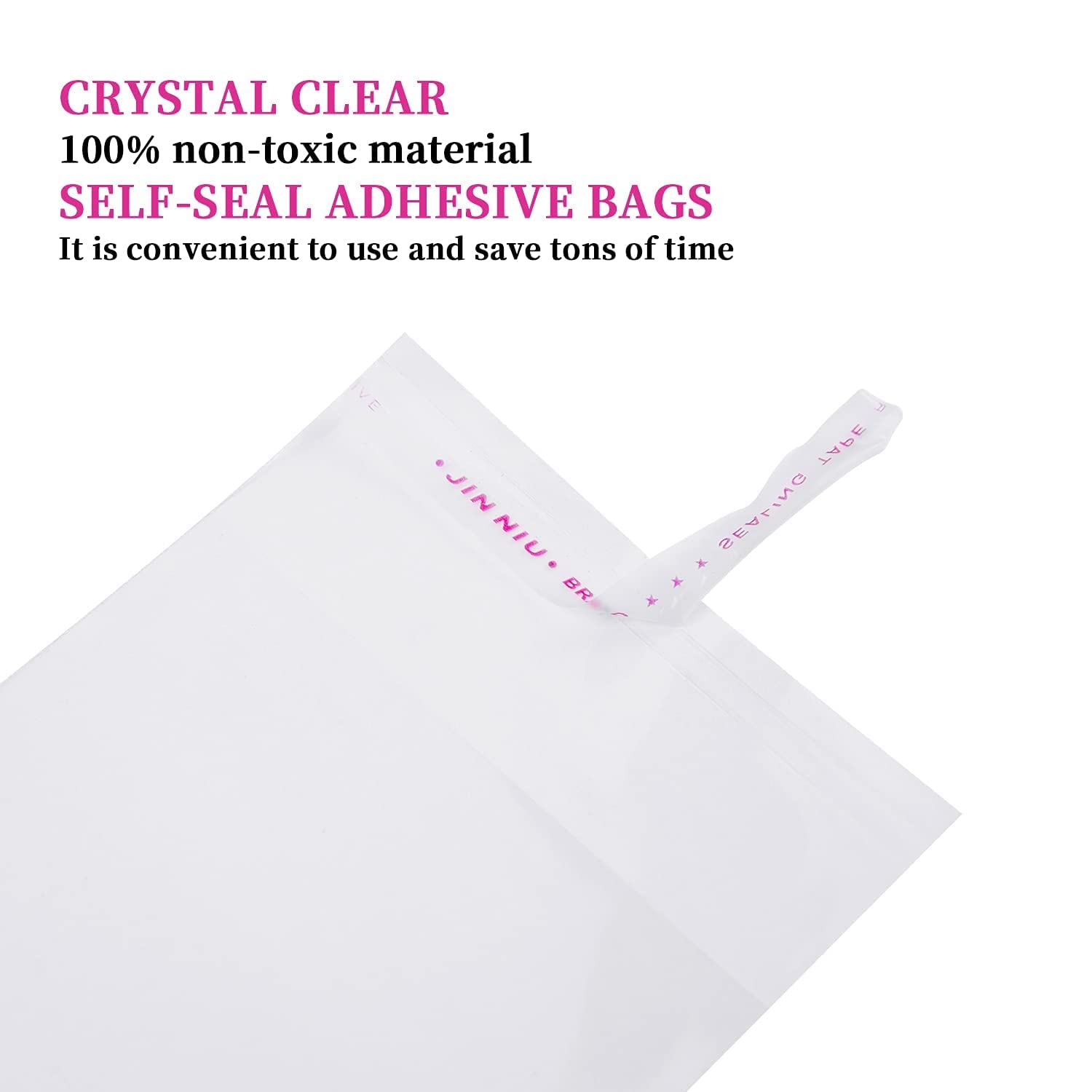 INTLMATE 200 Pcs Clear Resealable Cellophane Bag Self Sealed Small Cellophane Bags for Cookie Gifts, Sweet - Image 3