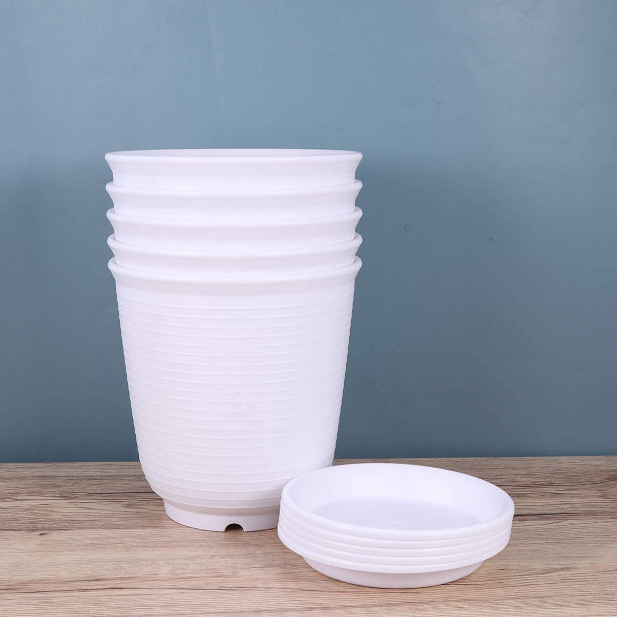 5 sztuk Plastikowe z Drenażem Spodek Okrągłe Doniczki Do Szkółek Wysiewania Nasion Pojemniki