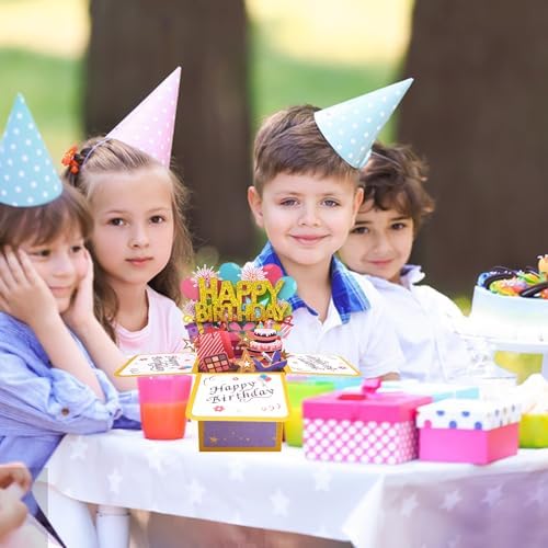 ROBBEAR 재미있는 생일 축하 팝업 카드, 성인 및 아동용 달콤한 3D 생일 선물 상자, 봉투 포함, 딸, 아들, 엄마, 아빠, 친구를 위한 독특한 수제 접이식 축하 카드 — 사진 4