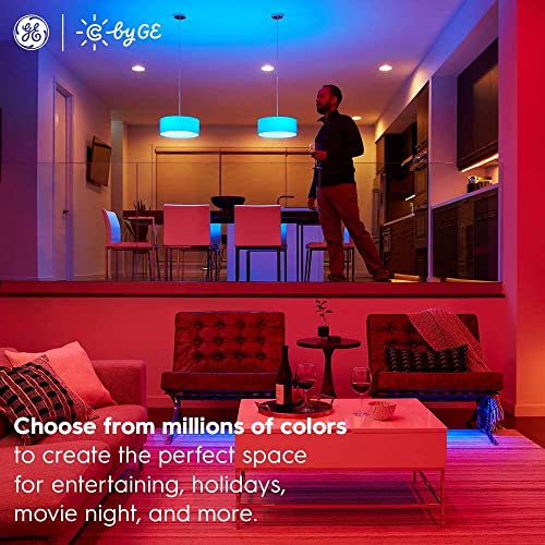 GE CYNC Outdoor Smart Bulb PAR38 Full Color 90W Replacement, Bluetooth/Wi-Fi Enabled, Works with Alexa, Google Assistant Without Hub by GE - Image 4