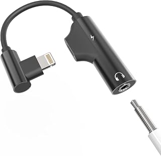 Iphone AUX Adapter for Headphone Jack Dongle 2in1 Lightning to 3.5mm Connector Cable Charger Cord Splitter MFI Certified Audio Earbud Music Charge Converter for Apple 13 12 11 14 ProMax Mini X 7 8Plus