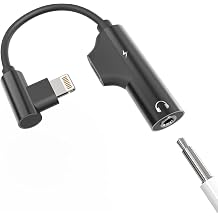 for iPhone AUX Adapter for Headphone Jack Dongle 2in1 Lightning to 3.5mm Connector Cable Charger Cord Splitter MFI Certified Audio Earbud Music Charge Converter 13 12 11 14 ProMax Mini X 7 8