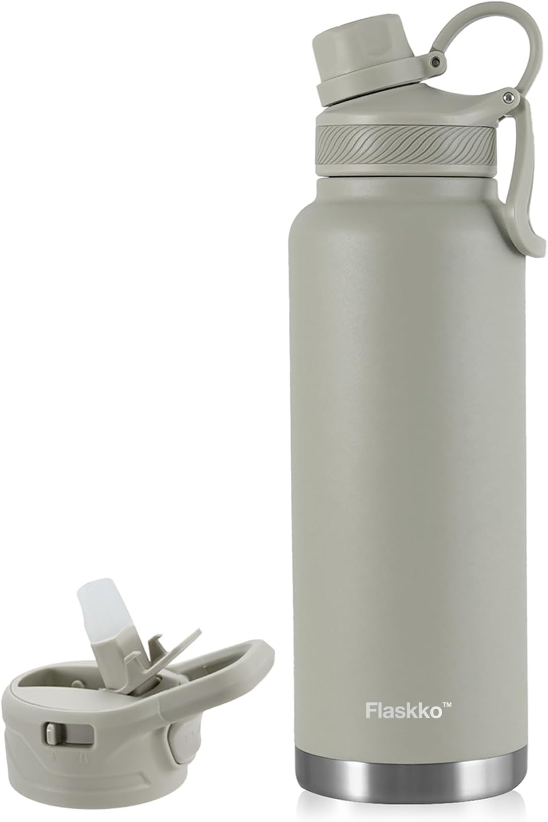 Insulated Sports Water Bottle - Stainless Steel Thermos, Leakproof Flask, Double-Walled, BPA-Free - Men, Women in & Kids - School, Office & Gym… (Dune, 40oz / 1200ml)