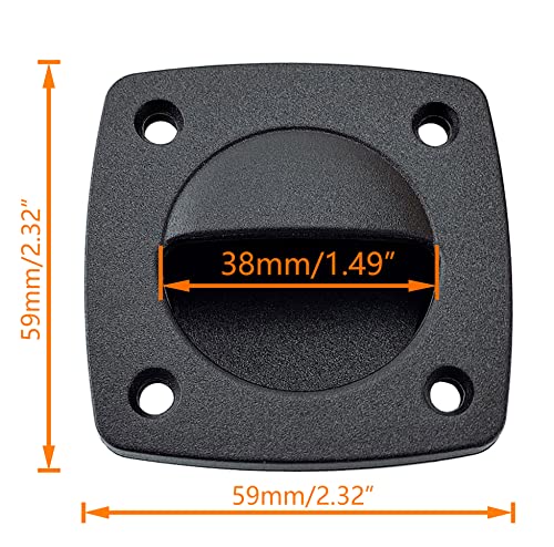 Leqmg Black Nylon Flush Pull Recessed Sliding Door Handle Square Hatch Pull Handle,Yacht, Motorboat And Boat Cabin Accessories(4 Pcs) #TOP1