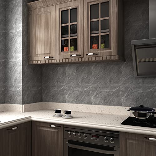 10-Sheets Gray Marble Backsplash Peel And Stick Flooe Tile,Back Splashes For Kitchens, Peel And Stick Vinyl Shower Tile,12"X12". #TOP6