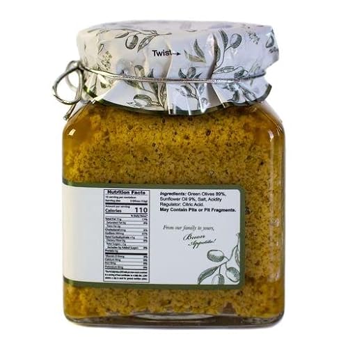 Giusto Sapore Green Olive Bruschetta Spread 10.23Oz - Non Gmo Italian Premium Gourmet Brand - Imported From Italy And Family Owned #TOP2