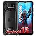 Produktbild OUKITEL WP23 Android 13 Outdoor Handy, 7GB+64GB/1TB Erweiterbar, 10,600 mAh Outdoor Smartphone Ohne Vertrag, 6.517" HD+, 13MP+5MP, Dual SIM 4G Handy, NFC/Face ID/OTG/GPS/IP68, Schwarz