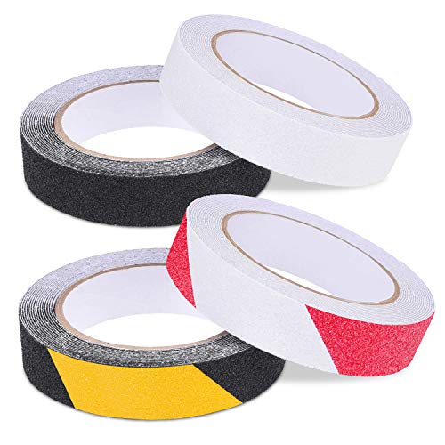 Anti Slip Tape (4X) - Non Skid Abrasive Texture - Extra Safety, Traction, Grip - Prevents Injury From Slides, Falls, Tumbles - Easy To Apply/Remove - Makes Smooth, Slippery Surfaces Like Stairs Safer #TOP7