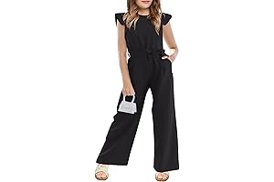 Girls Romper with Cap Sleeve and Belt