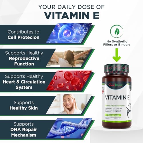 Best Immune, 100% Vitamin E 500iu Improved Formula 100 Vegan Capsules Highest bioavailability - Image 6
