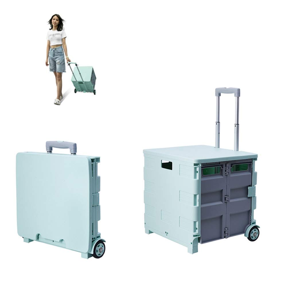 Chariot de courses à 2 roues pliable grand volume 75 L avec bac de rangement