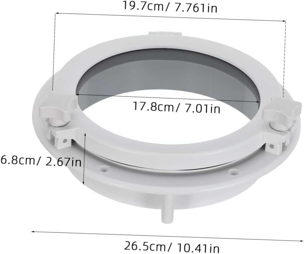 VALICLUD Marine Vessel Porthole Window Hatch for Motorhome and Yacht Portlight Replacement with Tempered Glass and UV Blocking, Flexible Installation, White Circular Design