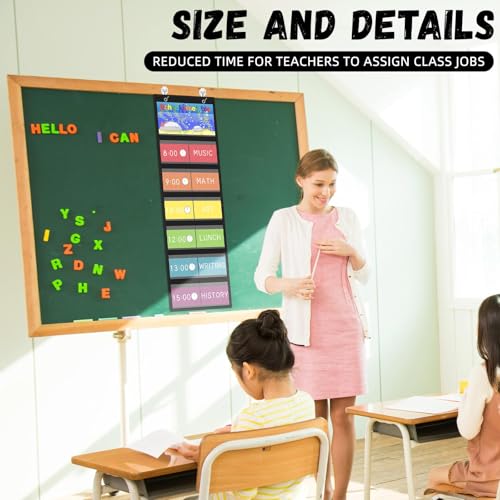 Watersay 2 Pack Pocket Chart for Classroom 29.5 x 10 in 12+1 Pockets, Black by Watersay - Used condition - Image 4
