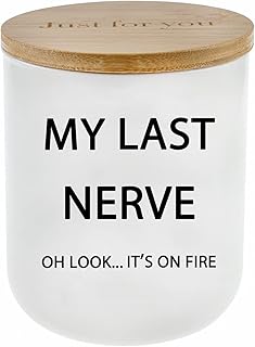 Birthday Gifts for Women, Funny Gifts for Best Friend - My Last Nerve Candle for Her, Girlfriend, Mom, BFF, Sister, Boss, Coworkers, Vanilla Coconut Candles(11.5oz)