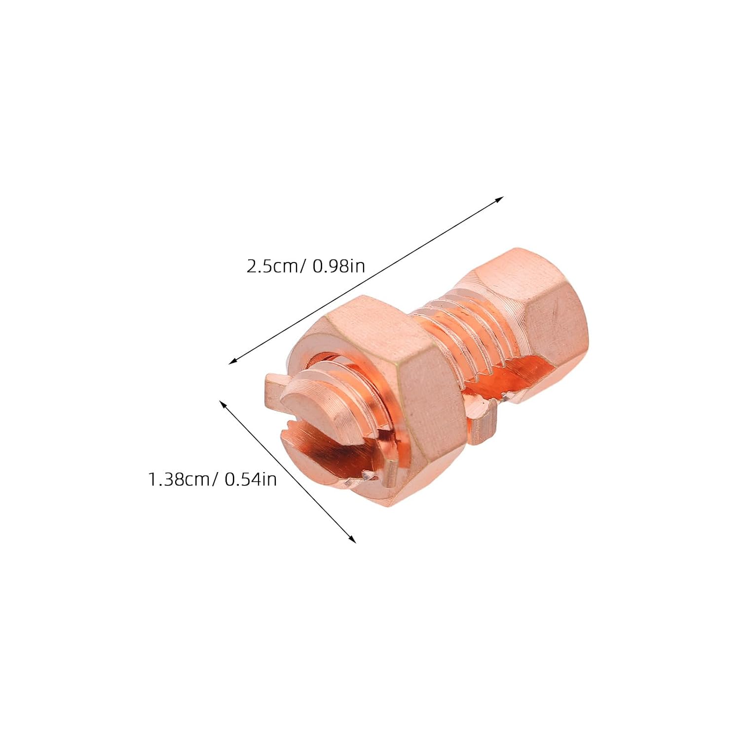 10pcs TJ-10 Split Bolt Wire Connector - Grounding Split Bolt Connector - Copper Open Slot Cable Clamp for Electrical Wire Splice and Antenna Grounding