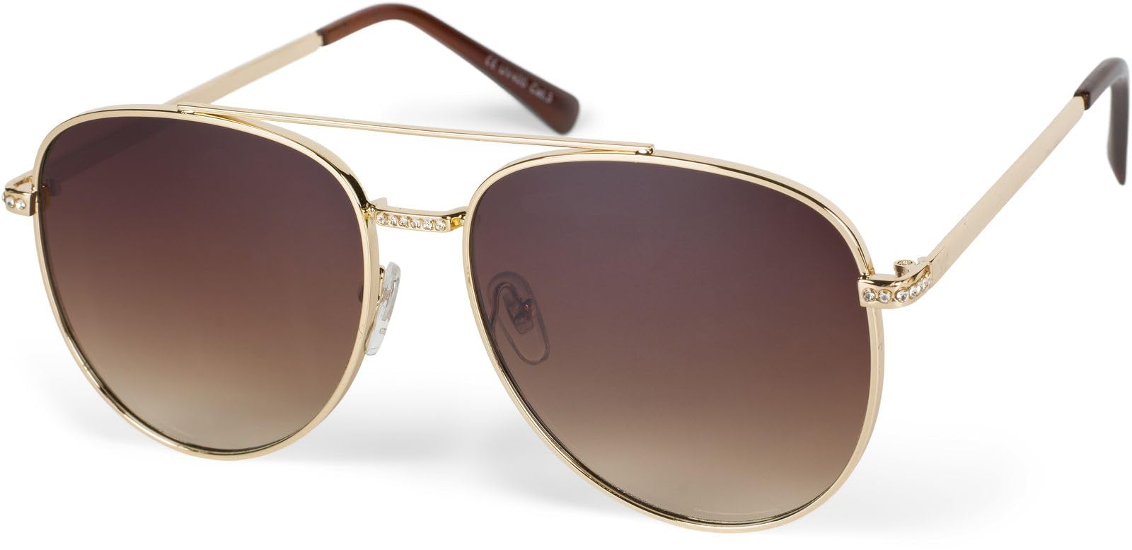 styleBREAKER Damesvliegers Zonnebril met strass applicatie, getinte