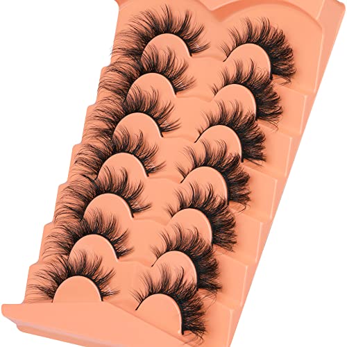 Alicrown Hair False Eyelashes Wispy Lashes Natural Look Fake Eyelashes Cat Eye Lashes Mink Fluffy Strip False Lashes Fox Eye Lashes Pack 7 Pairs Alicrown thumb #5
