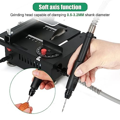 Multi-Functional Table Saw,maxant Mini Table Saw 100W Hobby Bench Saw for Woodworking with Blade Flexible Shaft and More Accessories Mini Desktop Electric Saw for Crafts DIY Handmade Wooden (TWH123) - Image 6