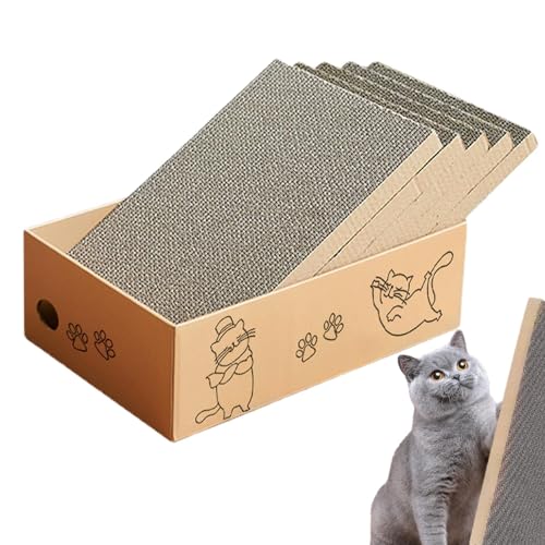 Cama rascadora para gatos, tabla rascadora para gatos, 5 paquetes en 1, tabla gruesa reversible para rascar gatos, muebles para gatos resistentes al desgaste para moler garras, ejercicio y proteger