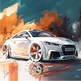Audi TT Exklusives 60x60 cm Auto Wandbild auf leichtem 