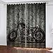 MXYHDZ Nieprzezroczyste zasłony do sypialni - Retro nostalgiczny motocykl - Oczkami z nadrukiem 3D izolowane termicznie - 150 x 166 cm - Zasłony zaciemniające 90% do pokoju zabaw dla dzieci chłopców i