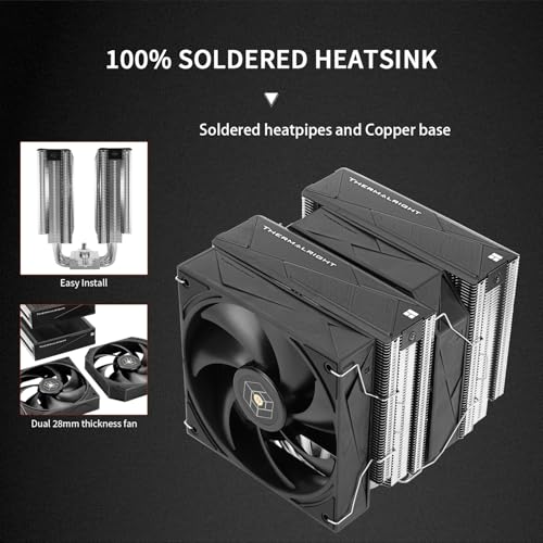 Image of Thermalright Royal Pretor 130 CPU Air Cooler, Computer Double Towers Radiator, 6 Heat Pipes CPU Cooler, Dual PWM Fans,High Performance PC Cooling,for AM4 /AM5;Intel 1851 /1700 /115x /1200 /2011