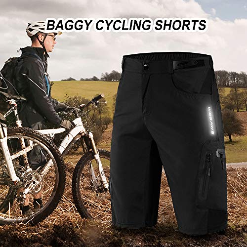 Shorts de ciclismo, Andoer Calções de ciclismo masculinos soltos e respiráveis ​​de secagem rápida S